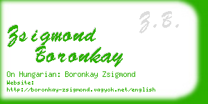 zsigmond boronkay business card